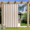 KUZRZNH Outdoor Vorhang Blickdicht Wasserdicht Wetterfest Blackout Outdoorvorhänge mit ösen, Sichtschutz Sonnenschutz Gardine/Vorhänge for Patio Balkon Pavillon,Creme,1 Stück|120x213CM(BxH)