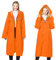 Linzrcrry Femmes Poncho de pluie Hommes Imperméable Veste de pluie Respirante Cape de pluie Bandes réfléchissantes avec poignets réglables et capuche pour le camping Voyage(orange, 3XL)