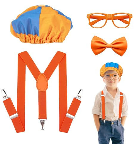 Lotvic Set di 4 accessori per costume da gioco di ruolo, per bambini piccoli, accessori per travestimenti e giochi di ruolo, con cappello e occhiali, per bambini, ragazzi e ragazze