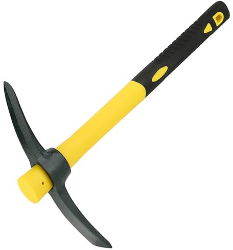 SEUICYNE 1 pioche pointue robuste de 38 cm avec tête forgée et pioche plate pour camping, prospection, jardinage