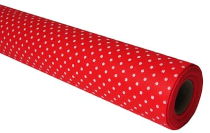 Generico Rotolo Tovaglia Tessuto Non Tessuto Usa e Getta (80cm per 20 Metri) Tovaglia TNT Monouso CON POIS BIANCHI, Alternativa alla Tovaglia di Carta, Tovaglia Feste Compleanno, Tovaglia (Rosso)