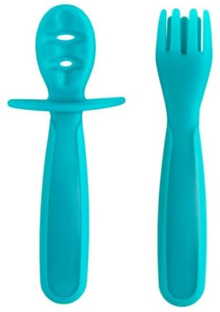 Lot de 2 Couverts d'apprentissage bleu - Tigex