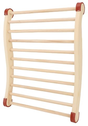 HELEVIA Bastu Ryggstöd, Bastu Tillbehör, trä Anti -slip, Bekväm S -form Design Bastu Tillbaka, Designad med Texturerat Yttre, för Familjebastu eller Fitnessklubbar