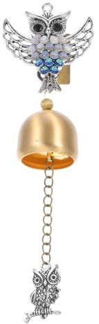 Cabilock Campana de Pared de Cobre con Búho Decorativo Campanilla de Viento Resistente la para Puerta y Interiores y Exteriores Colgante Rústico con Melodías Suaves