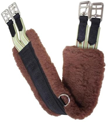 Sharplace Sangle de Cheval avec Boucle en Acier Inoxydable, Sangle de Selle, de Dressage Courte pour Cours en Club, entraînement Longue Distance, 110cm
