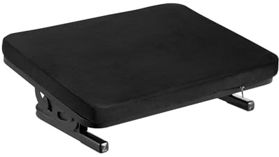 MAXMOUNT Ergonomische weiche Fußstütze – Verstellbare Fußstütze für Schreibtisch, Neigung +20° bis -20°, Schaum & Stahl, Schwarz