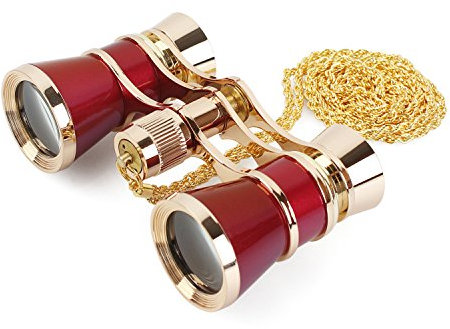 Aomekie Opernglas Theaterglas 3er Vergrößerung Mini Klein Kompakt Feldstecher Fernglas mit Kette für Theater Konzert Opera und Pferderennen 3X 25