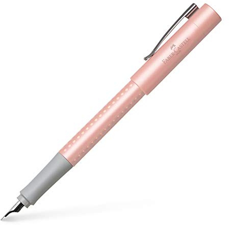 Faber-Castell 140988 - Füller Grip Pearl Edition, Feder F, rosé, 1 Stück