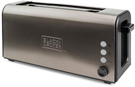 Tostadora Black+Decker con ranura extra grande. 1000 W. Inox