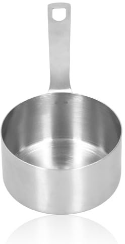 Stainless Steel Measuring Cup Square Handle Measuring Spoon with Scale Multifunctional Measuring Cup High-End Durable Portable Kitchen Measuring Tool(1/4 Cup)