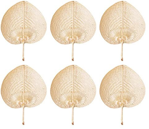 Iegefirm ÉVentail de Paille Fait à la Main Naturel Tissé à la Main Feuille de Palmier Tissé à la Main éTé Refroidissement Anti-Moustiques Ventilateurs à Main DéCor de Ferme