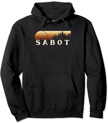 Sabot, VA Vintage Evergreen Sunset Eighties Retro Pullover Hoodie