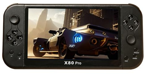 X80pro Console di Gioco Portatile, Console di Gioco Retro da 7 Pollici con 20000 Giochi Integrati, Prende 12 emulatori e Espansione della Carta TF 128GB, Console di Gioco Portatile per Bambini
