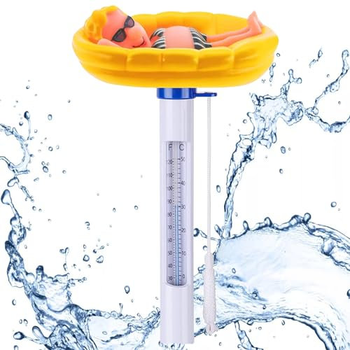 Termometro Galleggiante per Piscina, Termometro Piscina, Floating Termometro, Termometro Galleggiante per Piscina con Stringa, Divertente Termometro per Piscina, Spa acquari, Stagni