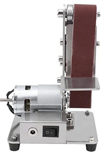 Levigatrice a Nastro Elettrica Mini, 110-240V, con Motore 775, Doppi Cuscinetti, per Lucidatura e Smerigliatura Fai-da-te, Spina UE