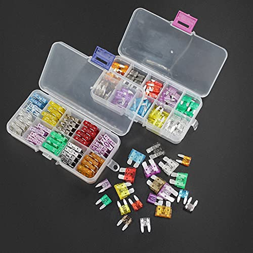 Mittlere Mini-Autosicherungen 2A/3A/5A/7,5A/10A/15A/20A/25A/30A/35A Amp mit Aufbewahrungskoffer Sortiment Flachsicherungsset Kit Sicherung (Color : Standard 50 Pcs)