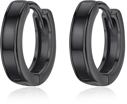 TANGPOET Unisex kreoler för män 925 sterlingsilver breda herrörhängen dam vikbar kreolsk öronsmycke julklapp för kvinnor män, 20mm, Sterlingsilver, Ingen ädelsten
