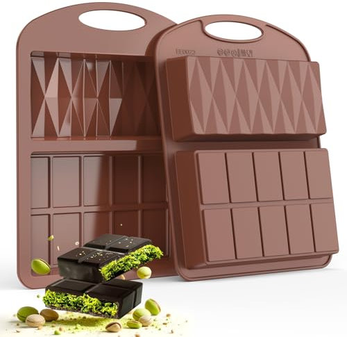 2 Stampo Cioccolato Tavoletta, Stampo per Tavoletta di Cioccolato Profonda, Stampo Cioccolatini per Dolci Stampo Muffin Silicone per Fare Cioccolato, Torta, Gelatina, Mousse a Cupola