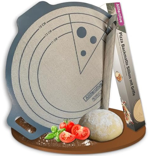 Tappetino da forno con manici in silicone per stendere l'impasto, pellicola per forno, carta da forno, riutilizzabile, pellicola da forno in silicone, senza bpa