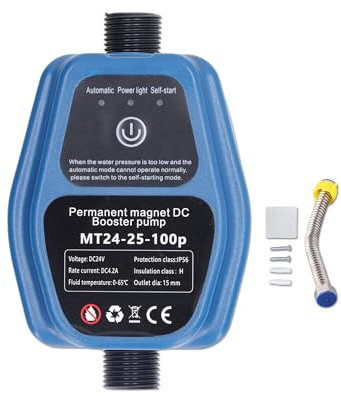 Water Pressure Booster Pump, 100W 24V 25L IP56 Intelligent Sensing Automatic Shower Booster Pump, Low Noise Water Pumps for Kitchen Faucet, Shower Hot Cold, Garden