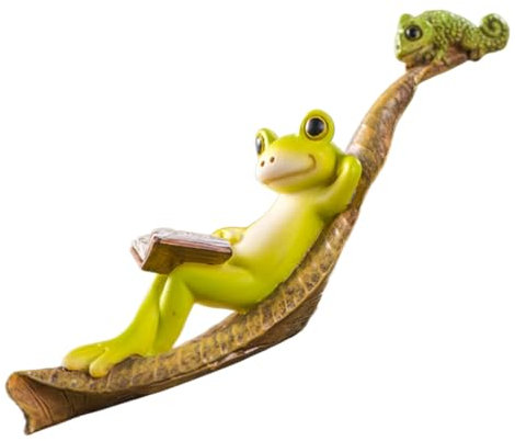 Bvizyelck Décorations de Jardin Grenouille, Statues Extérieures Drôles en Résine pour Pelouse Et Bureau, Décor Design pour Bureau, Maison, Extérieur, Jardin, Étang, Terrasse et Table