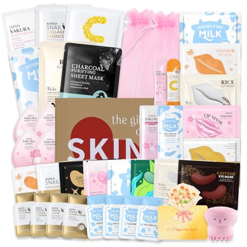 Soins Visage Femme Peau, 36 pièces Routine Soin Visage Format Voyage | Con Masques Visage Lèvre Masque Argile Coffrets de Bain et de Soins, pour Scolaire Voyage Aptitude Travail d'affaires
