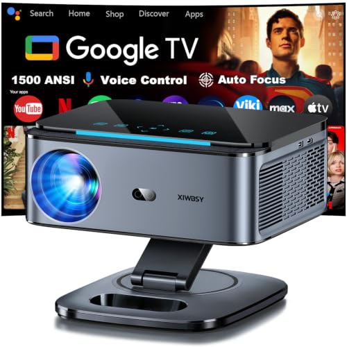 XIWBSY Google TV Videoprojecteur 1500 ANSI Autofokus 4K WiFi6 Official Apps