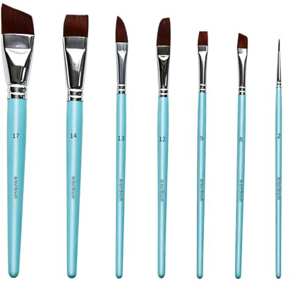7 Pièces Set de Pinceaux Maquillage, pinceaux maquillages polyvalents pour maquillage, peinture visage, Halloween, théâtre et loisirs créatifs, Entretien Simple, Facile à Utiliser