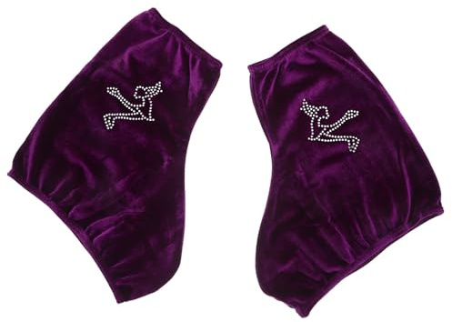 Housse de Protection Élastique pour Patins à Glace pour Hockey et Patinage | Polyester Simple, Confortable au Toucher, Robuste et Ajusté, pour Patins de Glace, Couleur Pourpre