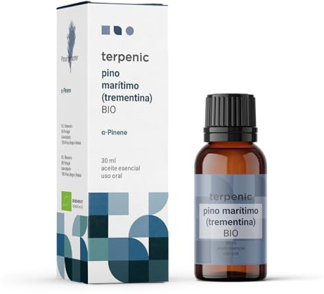 TERPENIC – Aceite Esencial de Pino Marítimo (Trementina) (Pinus pinaster) – BIO - 30 ml – Uso Oral – Aroma alimentario forestal y resinoso para uso habitual