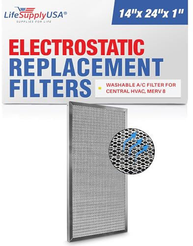 (14x24x1) Aluminum Electrostatic Air Filter Replacement Washable Air Purifier A/C Filter for Central HVAC – Improve airflow & Furnace longevity by LifeSupplyUSA