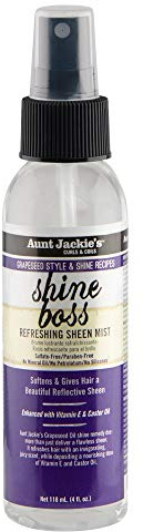 Druvkärneolja spraydimma – Grapeseed Shine Boss uppfriskande glansspray 118 ml – Aunt Jackie's