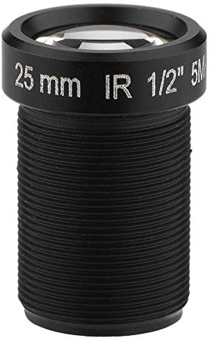 Oumij Obiettivo per Telecamera CCTV da 25 mm Obiettivo per Videocamera di Sicurezza da 1/2 '' 5 Milioni di Pixel Super Trasparenti, per Videocamera WiFi