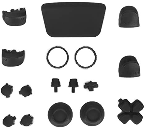 ciciglow Boutons de Contrôleur de Jeu, Boutons de Remplacement L2 R2 Ensemble de Boutons Complet Kit de Réparation de Bouton de Remplacement pour Contrôleur de Jeu (Le Noir)