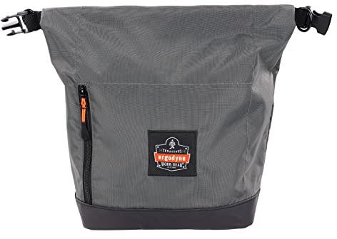 Ergodyne Arsenal 5186 - Bolsa de Almacenamiento para máscara respiradora, se Adapta a respiradores de Media Cara y Completa, Cierre Superior Enrollable Ajustable, Color Gris