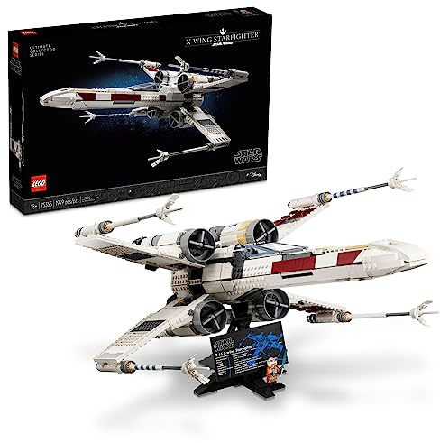 LEGO Star Wars Ultimate Collector Series X-Wing Starfighter Ensemble de construction pour adultes, objet de collection Star Wars à construire et à exposer avec figurine Luke Skywalker, idée cadeau