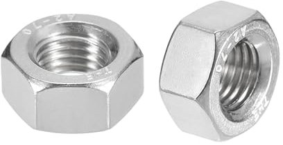 METALLIXITY Hex Nuts (M12x1.25mm) 10Pcs, 304 Stainless Steel Metric Fine Thread Hexagon Nut Hardware - for DIY Home Repair Machinery, Silver