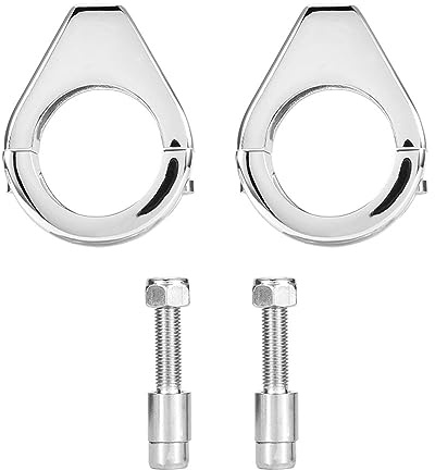 Motorcykelblinkershållare, aluminiumlegering modifierad blinkershållare, gaffelklämma moped blinkerssats-hållare 41 mm gaffelklämmor (galvaniserat silver)