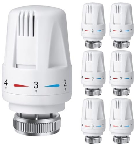 6 Pcs Thermostatkopf Heizkörperventil Temperaturregelventile Heizkörper, M 30 X 1,5 Kühlerthermostat Kühlerventil Ersatzkopf Heizkörperthermostat, Thermostatventilkopf Automatische Standardheizkör
