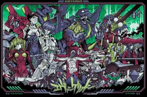 CYQFEZ Puzzle 1000 Pezzi Anime Evangelion Poster Gioco Di Abilità Colorato In Legno Per Tutta La Famiglia Adulto Xw59Np