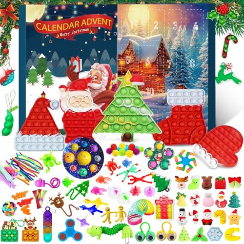 Fidget Adventskalender 2025 für Kinder 24 Tage Weihnachtsferien Countdown Adventskalender für Party Favor, Fidget Toys Sensory Toy Surprise Christmas Goodies für Mädchen Jungen (35 Stück)