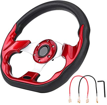 BAFOVY Steering Wheel, Sering Wheel Sering -Skid Design, Enhanced Control, Design, Variety, Olant, 12 Ih Of Colors, Made Of Materials, With Confidence To Control, For (Red)