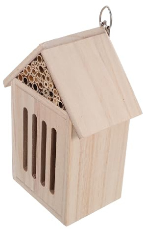 Abaodam Insect Hotel Enhancing Biodiversity Wooden for Garden and Backyard, Natural Wood Shelter Easy Maintenance Insect House Suitable for Mason Bees and Bugs for Outdoor Wildlife