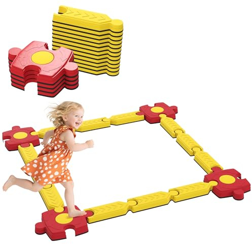 AIYAPLAY Poutre d'équilibre pour enfants avec 4 pierres d'équilibre, jouet sensoriel pour la coordination et la stabilité, planche d'équilibre pour l'intérieur et l'extérieur, enfants de 3 à 8 ans