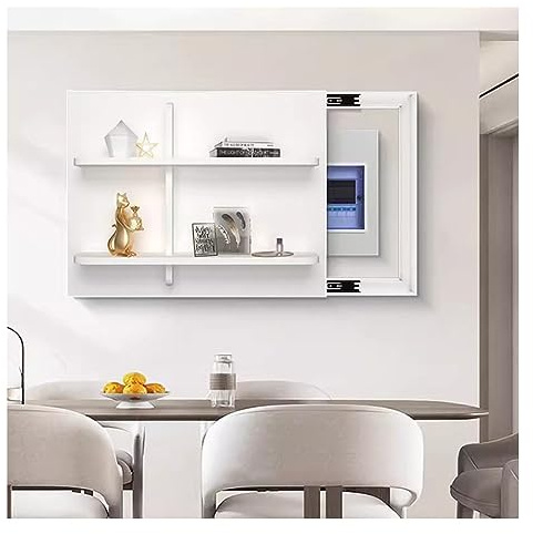 Copertura per Quadro Elettrico, Copertura per Scatola contatore, Appendiabiti, Copertura per Scatola elettrica Nascosta, Mensola Galleggiante a Parete, Guida Scorrevole silenziosa, Push Pull