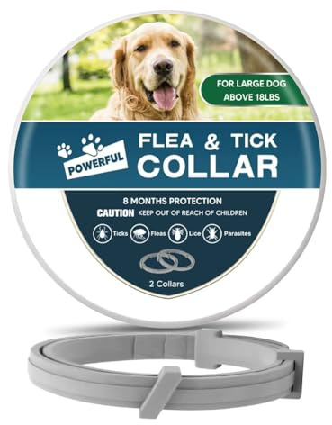 Dog Flea Collar, Flea Collars for Dogs, Natural Flea Tick Collar, 8 Months Protection, Adjustable Size, 1P