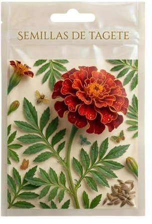 DECOALIVE Semillas de Tagete para Jardines Ornamentales y Macetas con Floración Colorida de Verano