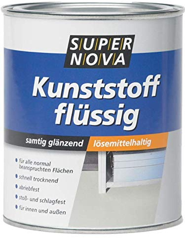 Super Nova Kunststoff flüssig Samtig Glänzend innen/außen 0,75 L Farbwahl, Farbe (RAL):RAL 7001 Silbergrau