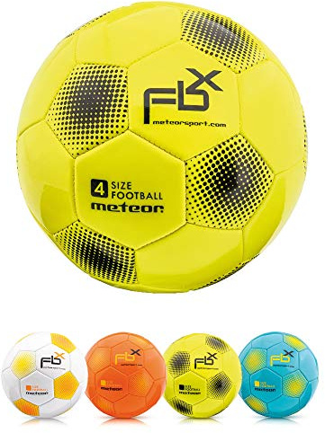 meteor Fotboll Träningsboll Varje storlek 5 4 3 1 Officiell match Vuxna Junior Barn Fotboll Futsal Professionellt Klubblag Inomhus Utomhuslek Leksak Många färger FBX (4, Yellow)