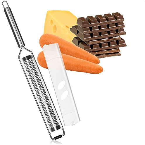 Grattugia fine da cucina Robin Goods® - grattugia per noce moscata e verdure crude in acciaio inossidabile - zester di alta qualità - grattugia fine per aiuto (1 pezzo - grattugia piatta - fine)